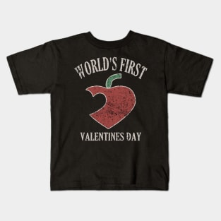 Funny Vintage World's First Valentines Day Kids T-Shirt